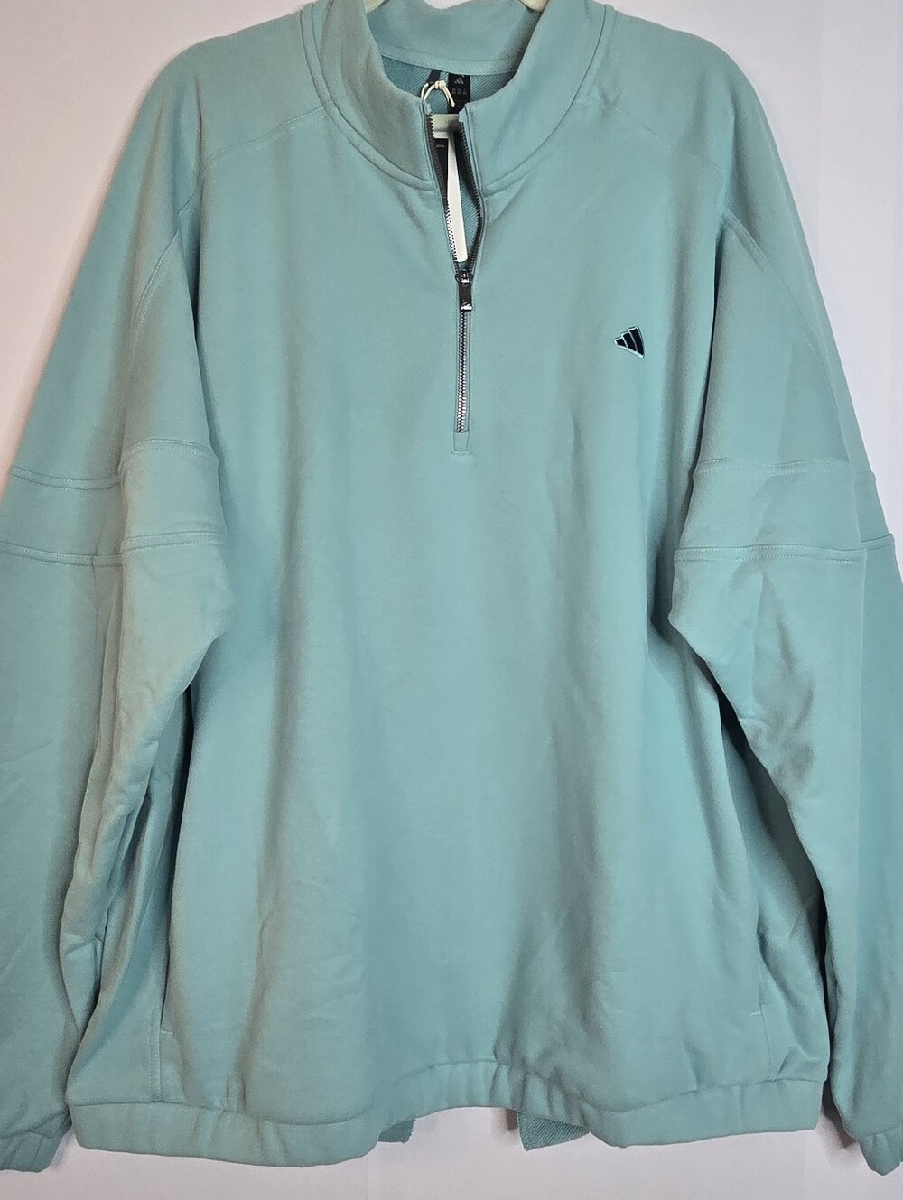 Adidas Men 2XL Go-To Heavyweight Quarter-Zip Golf Pullover Sweatshirt, Mint NWT